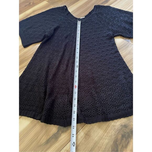 Crochet Black Tunic -Top M - Picture 2 of 3